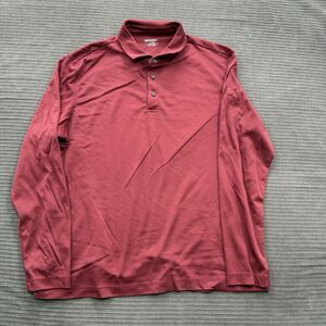 UNTUCKit Polo Shirt Men XL‎ Red Cotton Performance Long Sleeve Golf Golfing.